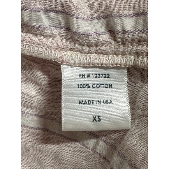 Xirena Top Womens‎ XS Pink Stripe Button Up Sheer Long Sleeves Cotton Oversized - Picture 7 of 8